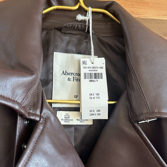 Abercrombie Vegan Leather Trench Coat – Petite Small - Picture 4 of 6